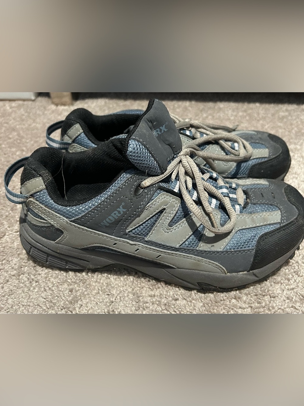 Worx Gray & Blue Steel Toe Athletic Sneaker